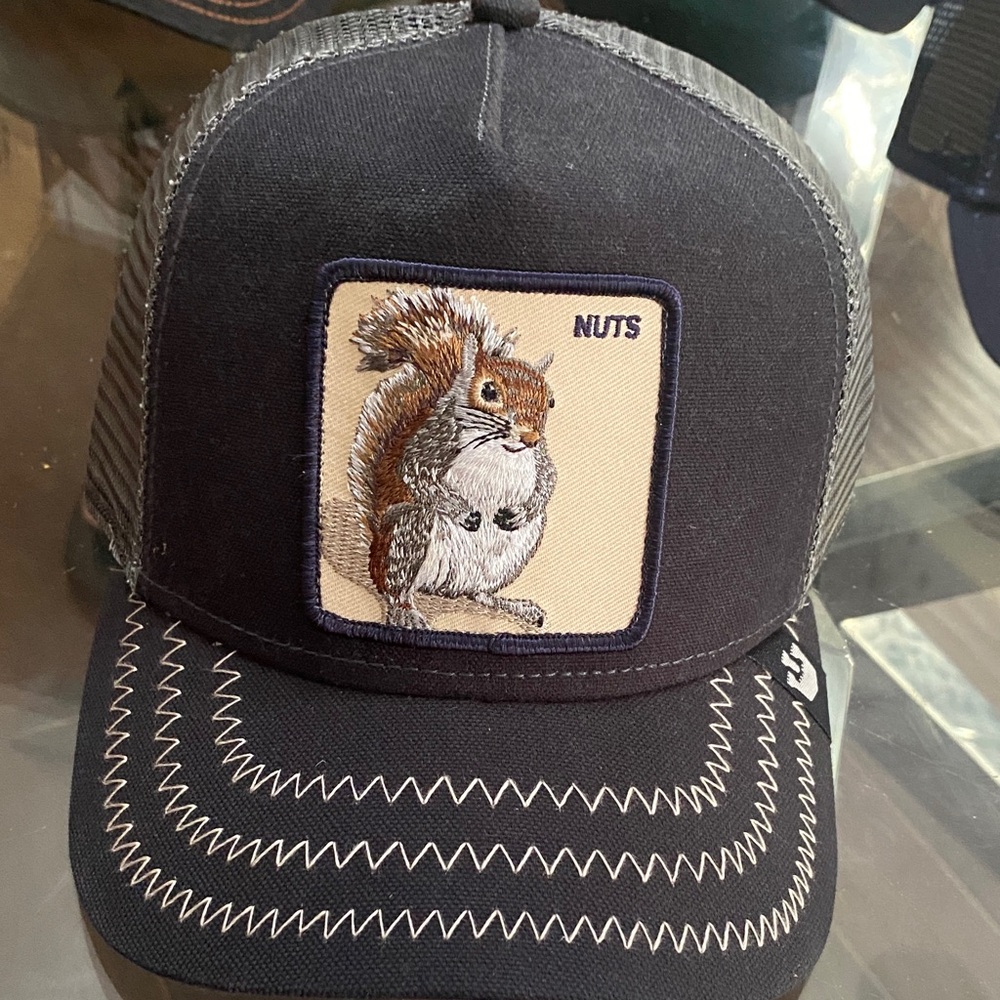 Goorin Bros Black and Gray “nuts” Trucker Hat